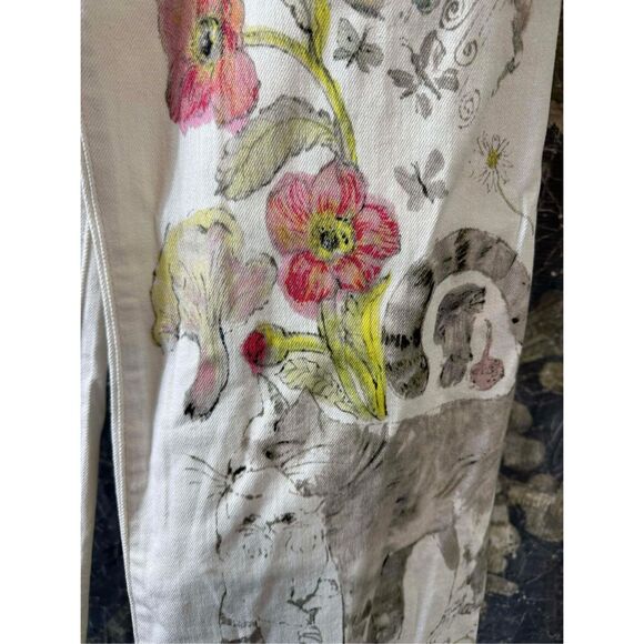 New Anthropologie MAEVE Swan Gossip Colette Denim Crop Wide-Leg Jeans sz 26 - Picture 12 of 13